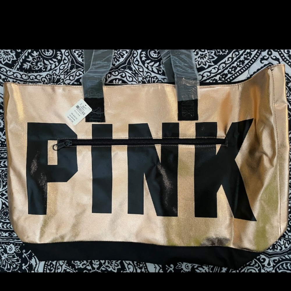 Rose Gold and Black Tote